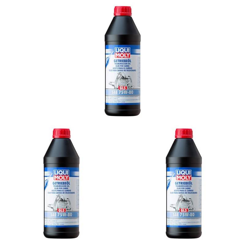 LIQUI MOLY Getriebeöl (GL5) 75W-80 | 1 L | Getriebeöl | Hydrauliköl | Art.-Nr.: 3658 (Packung mit 3) von Liqui Moly