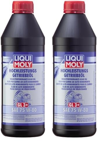 LIQUI MOLY Hochleistungs-Getriebeöl (GL3+) SAE 75W-80 | 1 L | Getriebeöl | Hydrauliköl | Art.-Nr.: 4427, farblos (Packung mit 2) von Liqui Moly