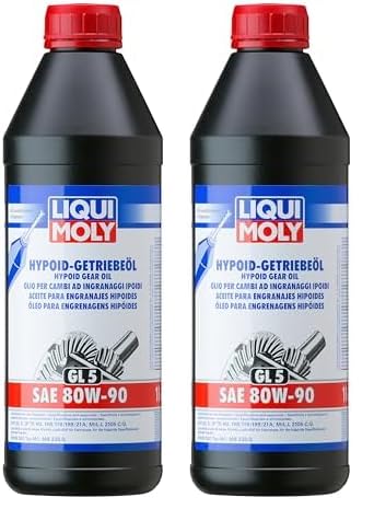 LIQUI MOLY Hypoid-Getriebeöl (GL5) SAE 80W-90 | 1 L | Getriebeöl | Hydrauliköl | Art.-Nr.: 4406, farblos (Packung mit 2) von Liqui Moly