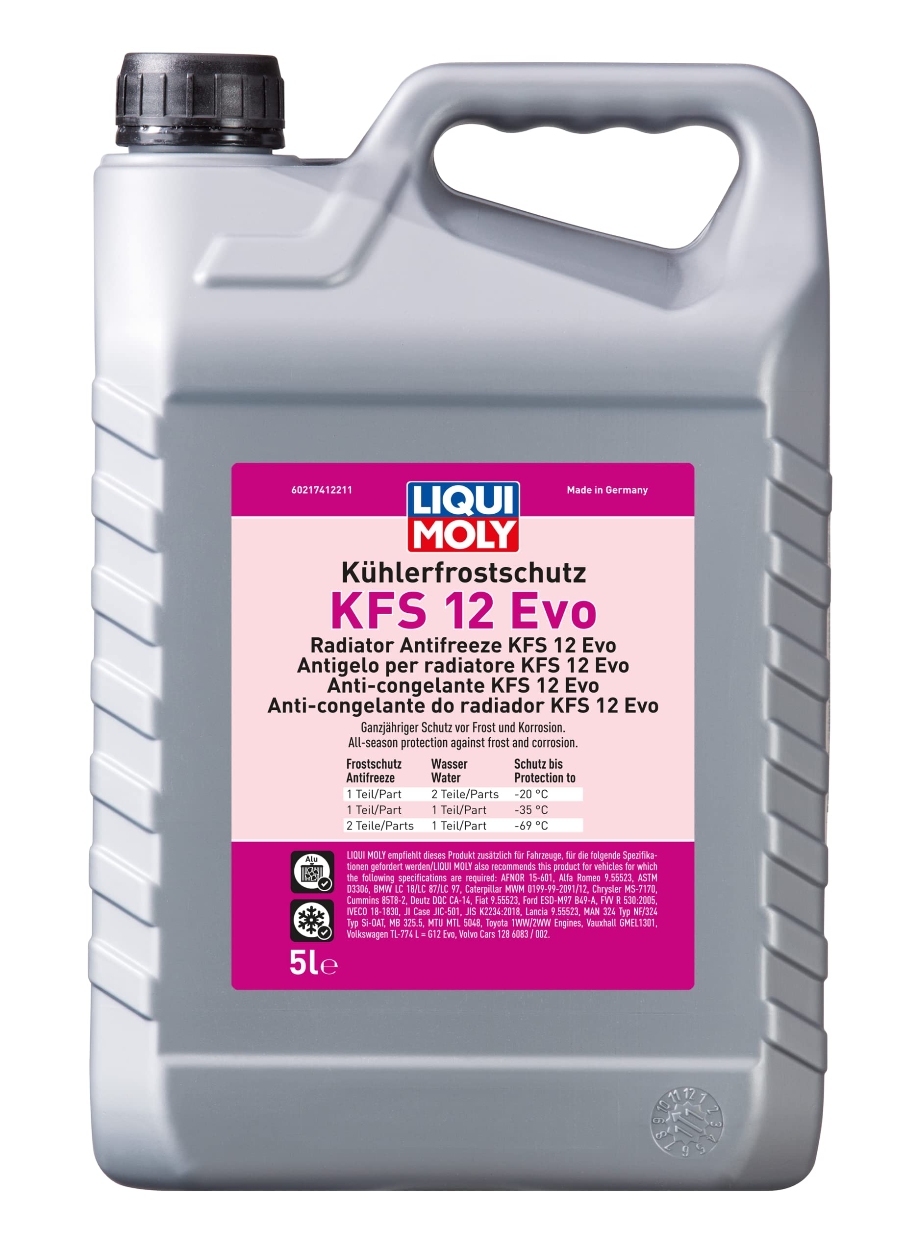 LIQUI MOLY Kühlerfrostschutz KFS 12 Evo | 5 L | Kühlerschutz | Art.-Nr. 21741, farblos LIQUI MOLY Kühlerfrostschutz KFS 12 Evo | 5 L | Kühlerschutz | Art.-Nr. 21741, farblos von Liqui Moly