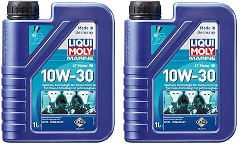 LIQUI MOLY Marine 4T Motor Oil 10W-30 | 1 L | Boot Motoröl | Art.-Nr.: 25022, farblos (Packung mit 2) von Liqui Moly