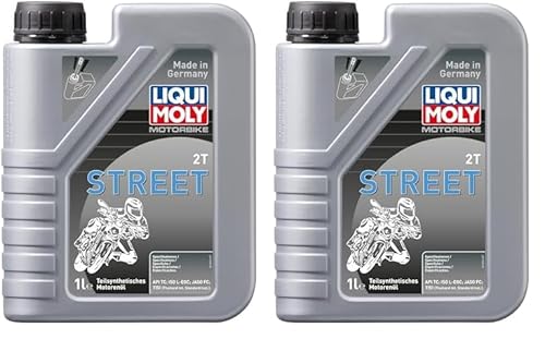 LIQUI MOLY Motorbike 2T Street | 1 L | Motorrad 2-Takt-Öl | Art.-Nr.: 1504, farblos (Packung mit 2) von Liqui Moly