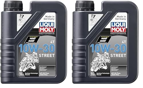 LIQUI MOLY Motorbike 4T 10W-30 Street | 1 L | Motorrad Synthesetechnologie Motoröl | Art.-Nr.: 2526, farblos (Packung mit 2) von Liqui Moly