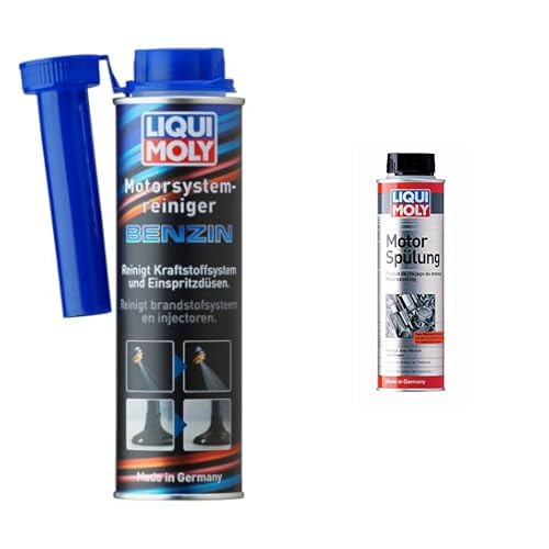 LIQUI MOLY Motorsystemreiniger Benzin | 300 ml | Benzinadditiv | Art.-Nr.: 5129 & Motorspülung | 300 ml | Öladditiv | Art.-Nr.: 7681 von Liqui Moly