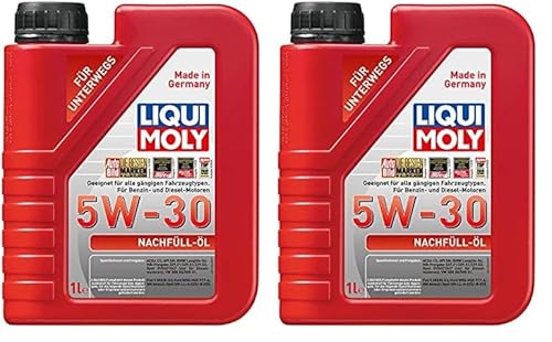 LIQUI MOLY Nachfüll-Öl 5W-30 | 1 L | Synthesetechnologie Motoröl | Art.-Nr.: 21286, farblos (Packung mit 2) von Liqui Moly