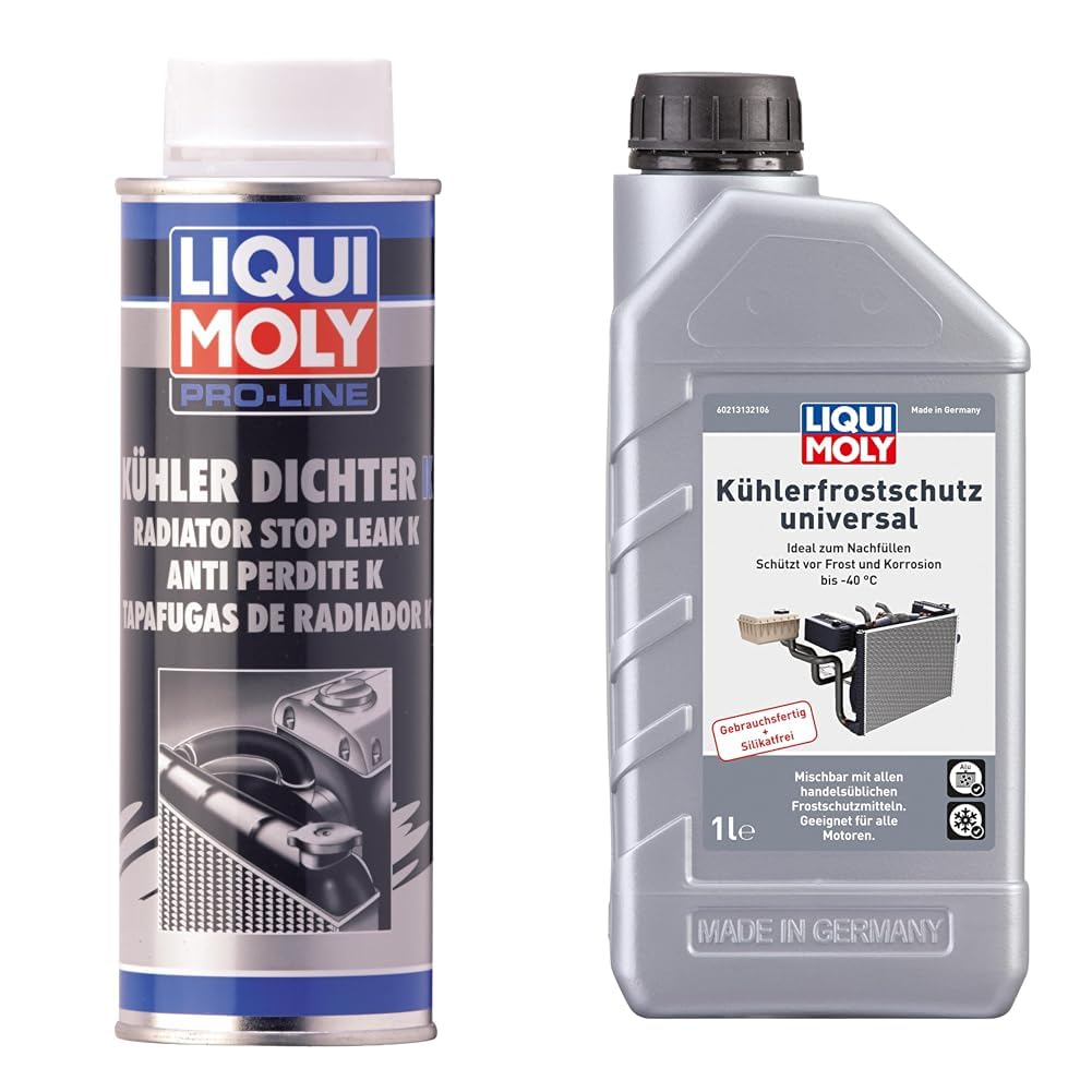 LIQUI MOLY Pro-Line Kühlerdichter K | 250 ml | Kühleradditiv | Art.-Nr.: 5178 & Kühlerfrostschutz universal | 1 L | Kühlerschutz | Art.-Nr.: 21313 LIQUI MOLY Pro-Line Kühlerdichter K | 250 ml | Kühleradditiv | Art.-Nr.: 5178 & Kühlerfrostschutz universal | 1 L | Kühlerschutz | Art.-Nr.: 21313 von Liqui Moly