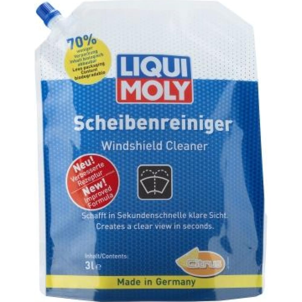 LIQUI MOLY Scheibenwischwasser Citrus, Art.-Nr.: 21705 I 3 L Scheibenreiniger gebrauchsfertig I Streifenfreier, schonender Wischwasserzusatz I Mit Zitronen-Duft I LED- bzw. Xenon-Scheinwerfer geeignet LIQUI MOLY Scheibenwischwasser Citrus, Art.-Nr.: 21705 I 3 L Scheibenreiniger gebrauchsfertig I Streifenfreier, schonender Wischwasserzusatz I Mit Zitronen-Duft I LED- bzw. Xenon-Scheinwerfer geeignet von Liqui Moly