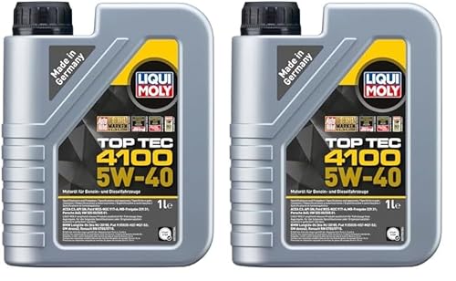 LIQUI MOLY Top Tec 4100 5W-40 | 1 L | Synthesetechnologie Motoröl | Art.-Nr.: 3700, farblos (Packung mit 2) von Liqui Moly