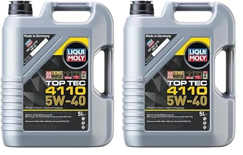 LIQUI MOLY Top Tec 4110 5W-40 | 5 L | Synthesetechnologie Motoröl | Art.-Nr.: 21479, farblos (Packung mit 2) von Liqui Moly