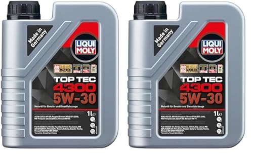 LIQUI MOLY Top Tec 4300 5W-30 | 1 L | Synthesetechnologie Motoröl | Art.-Nr.: 3740 (Packung mit 2) von Liqui Moly