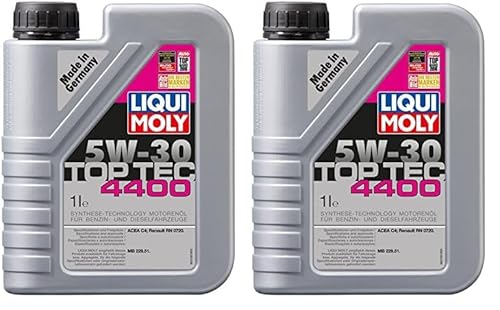 LIQUI MOLY Top Tec 4400 5W-30 | 1 L | Synthesetechnologie Motoröl | Art.-Nr.: 3750 (Packung mit 2) von Liqui Moly