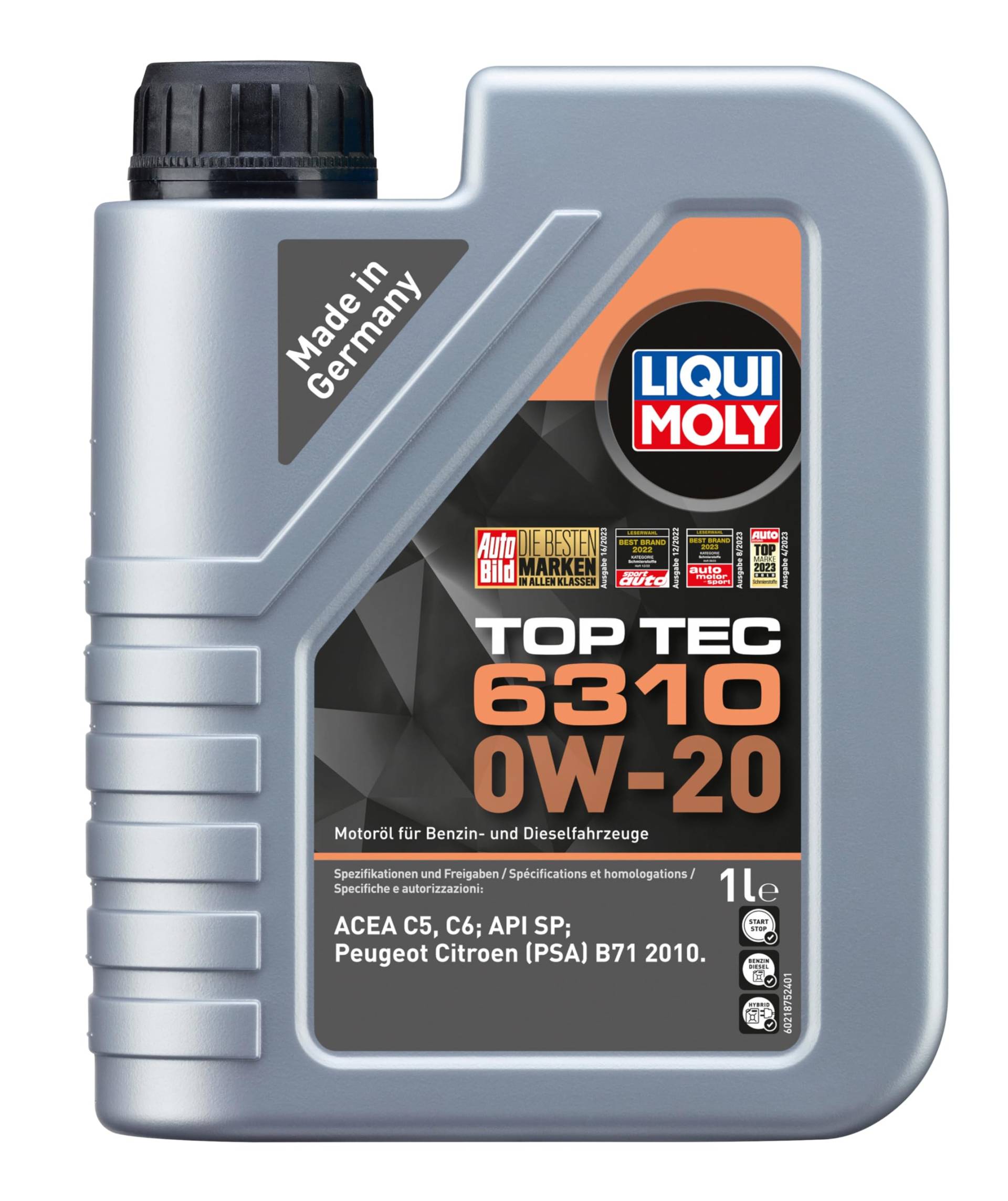 LIQUI MOLY Top Tec 6310 0W-20 | 1 L | Synthesetechnologie Motoröl | Art.-Nr.: 21875, farblos LIQUI MOLY Top Tec 6310 0W-20 | 1 L | Synthesetechnologie Motoröl | Art.-Nr.: 21875, farblos von Liqui Moly