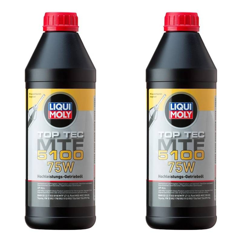 LIQUI MOLY Top Tec MTF 5100 75W | 1 L | Getriebeöl | Hydrauliköl | Art.-Nr.: 20842 (Packung mit 2) von Liqui Moly