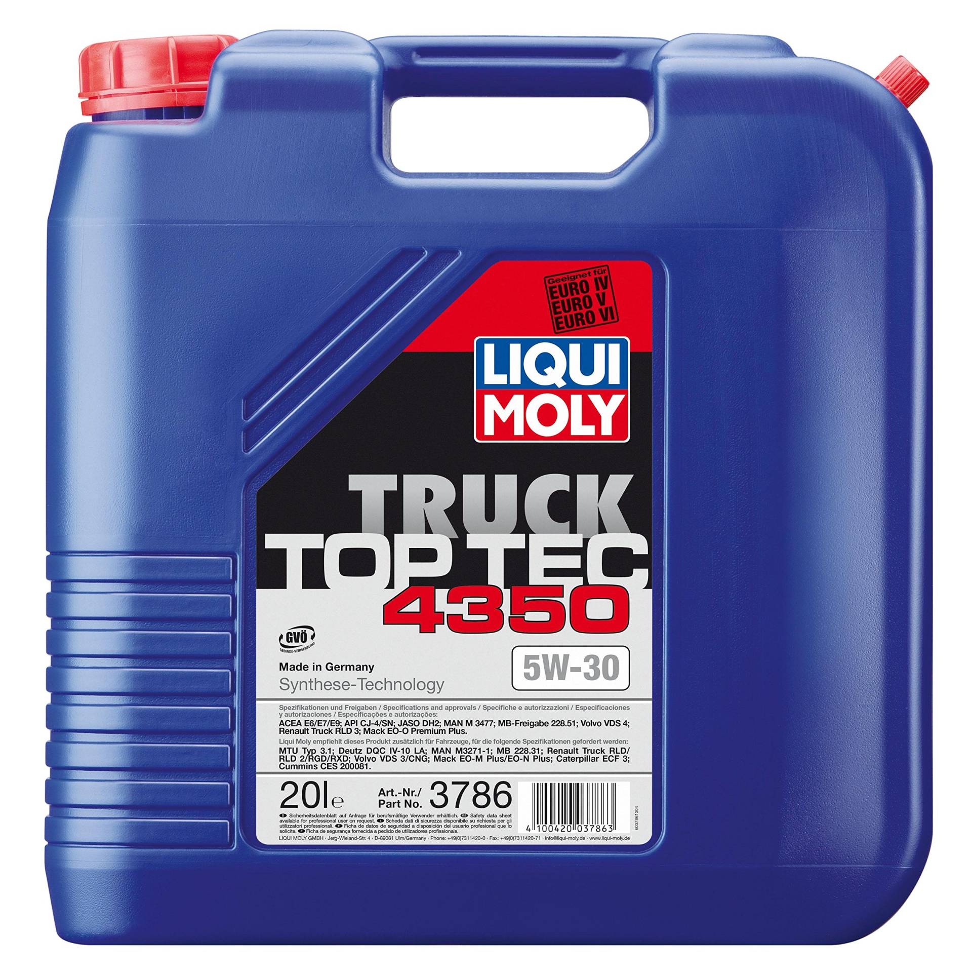 LIQUI MOLY Top Tec Truck 4350 5W-30 | 20 L | Synthesetechnologie Motoröl | Art.-Nr.: 3786 von Liqui Moly