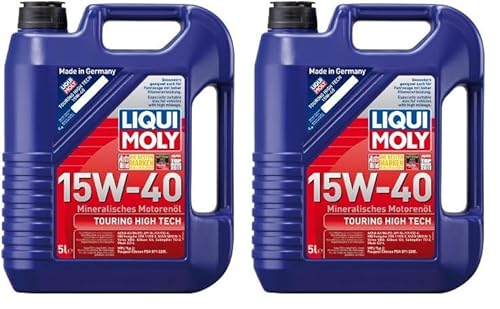 LIQUI MOLY Touring High Tech 15W-40 | 5 L | mineralisches Motoröl | Art.-Nr.: 1096, farblos (Packung mit 2) von Liqui Moly