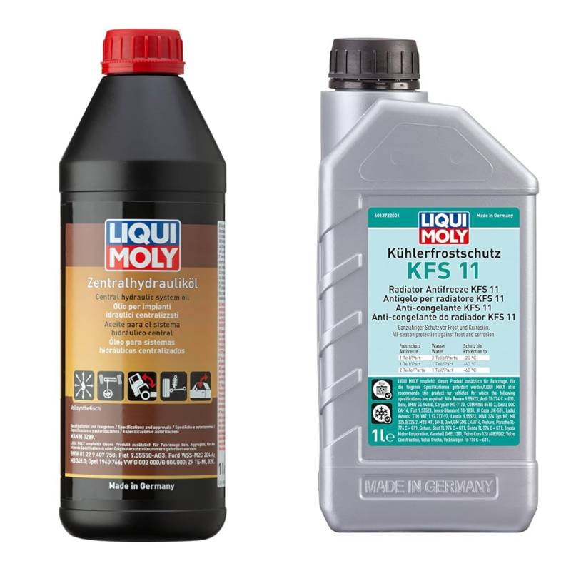 LIQUI MOLY Zentralhydrauliköl | 1 L | Hydrauliköl | Art.-Nr.: 1127 & Kühlerfrostschutz KFS 11 | 1 L | Kühlerschutz | Art.-Nr.: 21149 von Liqui Moly