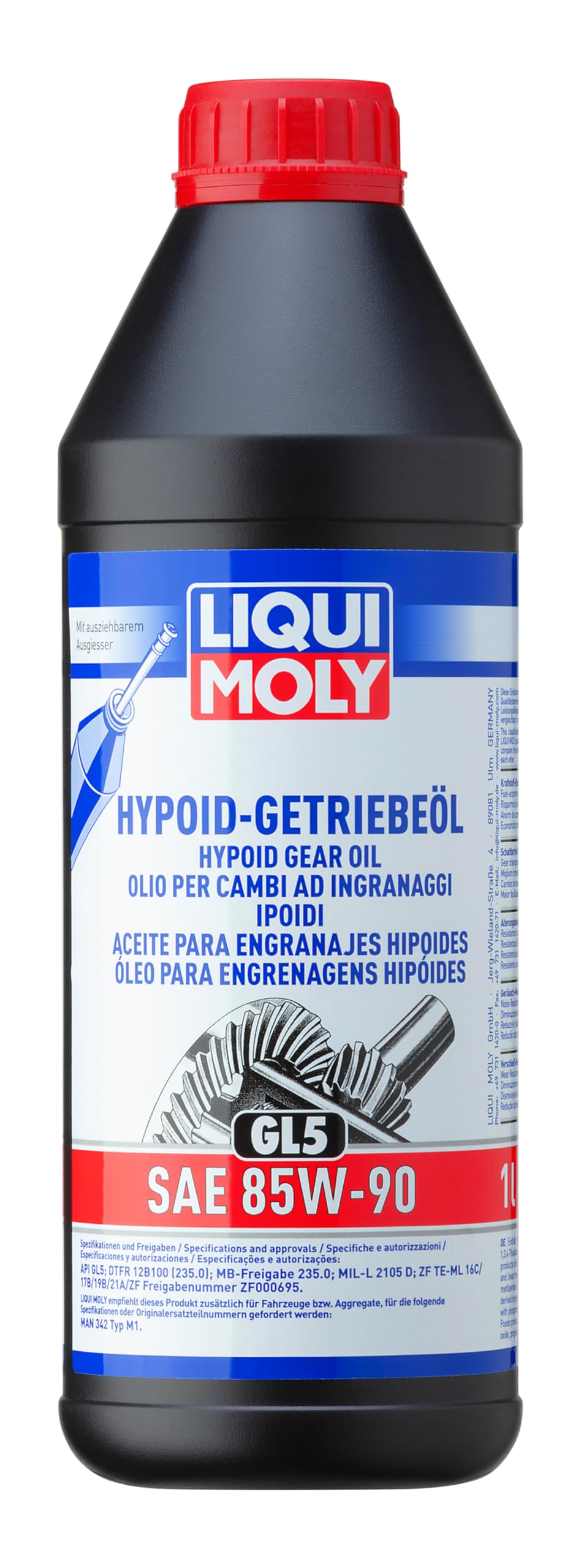 LIQUI MOLY Hypoid-Getriebeöl (GL5) SAE 85W-90 | 1 L | Getriebeöl | Hydrauliköl | Art.-Nr.: 1035 von Liqui Moly