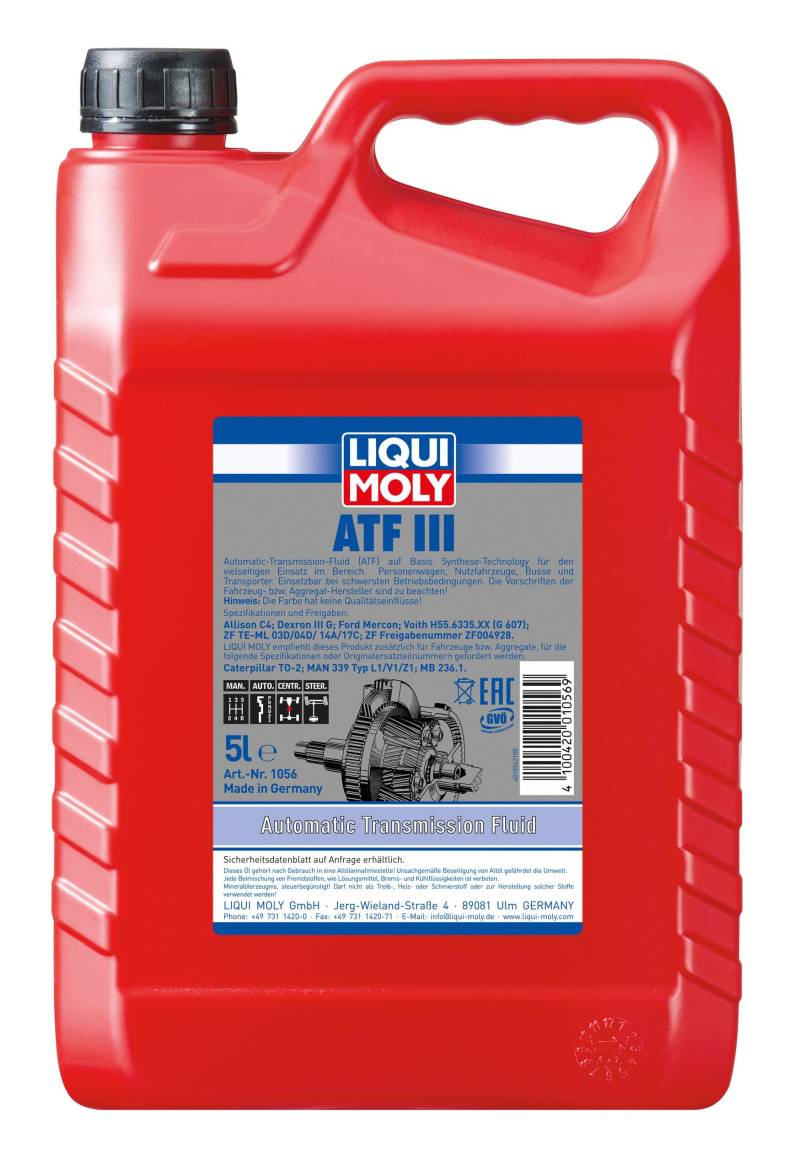 LIQUI MOLY ATF III | 5 L | Getriebeöl | Hydrauliköl | Art.-Nr.: 1056 von Liqui Moly