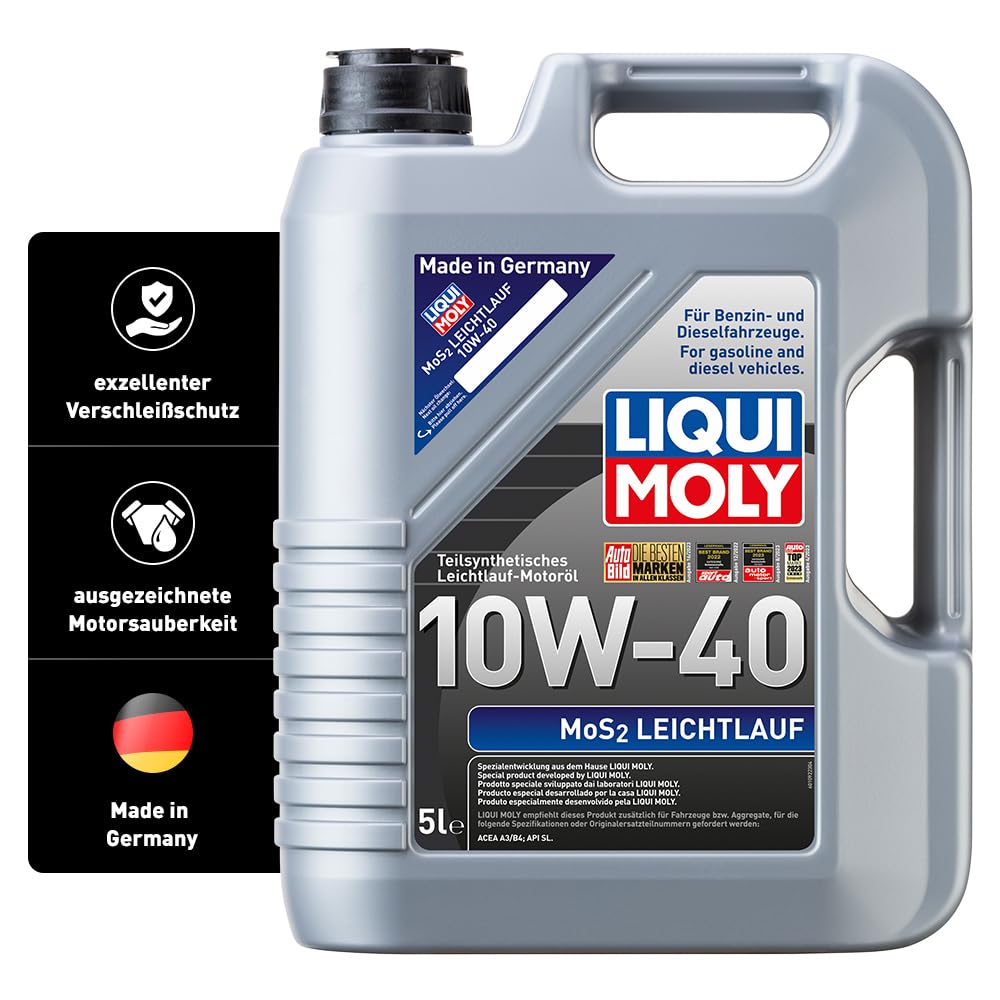 LIQUI MOLY MoS2 Leichtlauf 10W-40 | 5 L | teilsynthetisches Motoröl | Art.-Nr.: 1092 von Liqui Moly