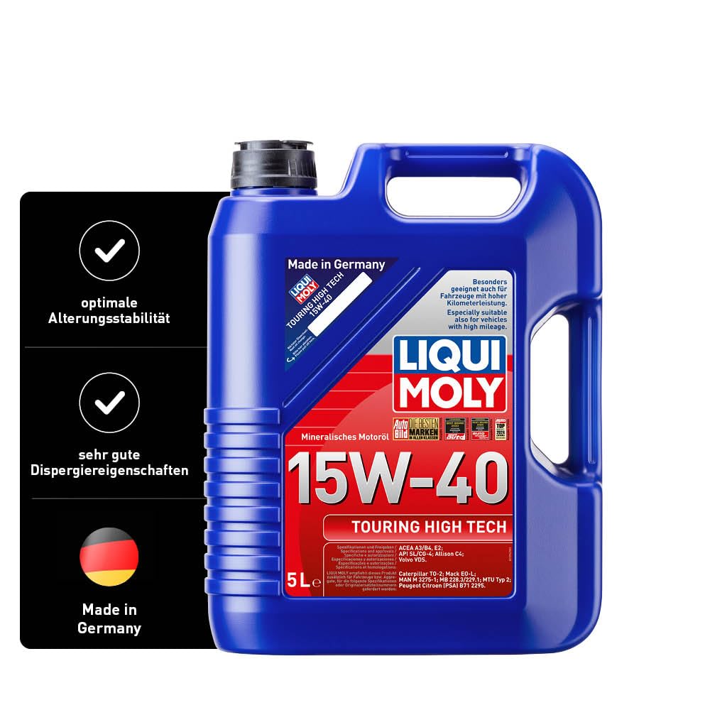 LIQUI MOLY Touring High Tech 15W-40 | 5 L | mineralisches Motoröl | Art.-Nr.: 1096, farblos LIQUI MOLY Touring High Tech 15W-40 | 5 L | mineralisches Motoröl | Art.-Nr.: 1096, farblos von Liqui Moly