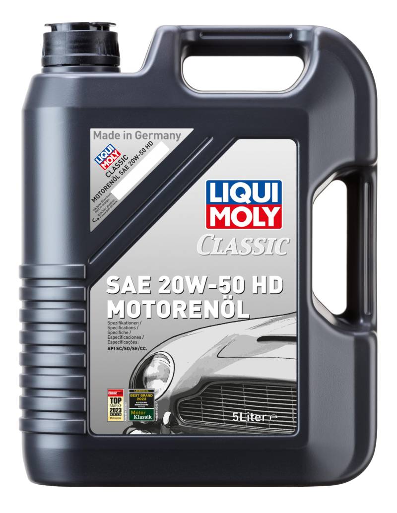 LIQUI MOLY Classic Motorenöl SAE 20W-50 HD | 5 L | mineralisches Motoröl | Art.-Nr.: 1129, farblos von Liqui Moly