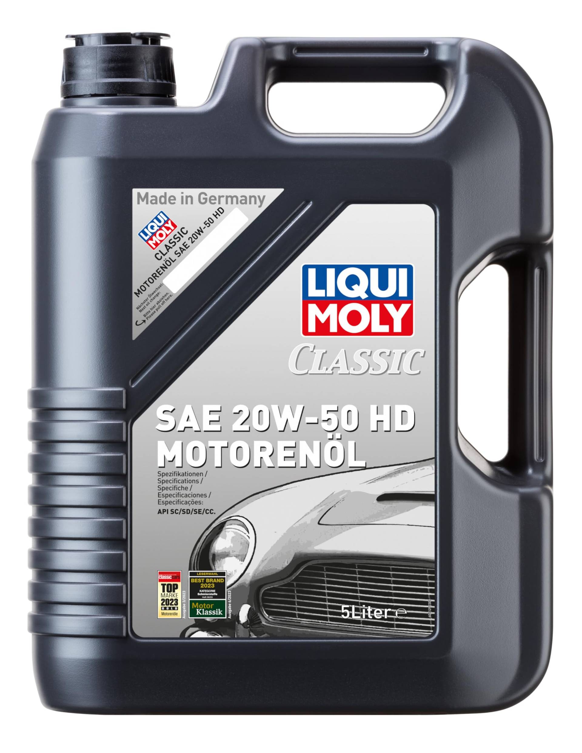 LIQUI MOLY Classic Motorenöl SAE 20W-50 HD | 5 L | mineralisches Motoröl | Art.-Nr.: 1129, farblos LIQUI MOLY Classic Motorenöl SAE 20W-50 HD | 5 L | mineralisches Motoröl | Art.-Nr.: 1129, farblos von Liqui Moly