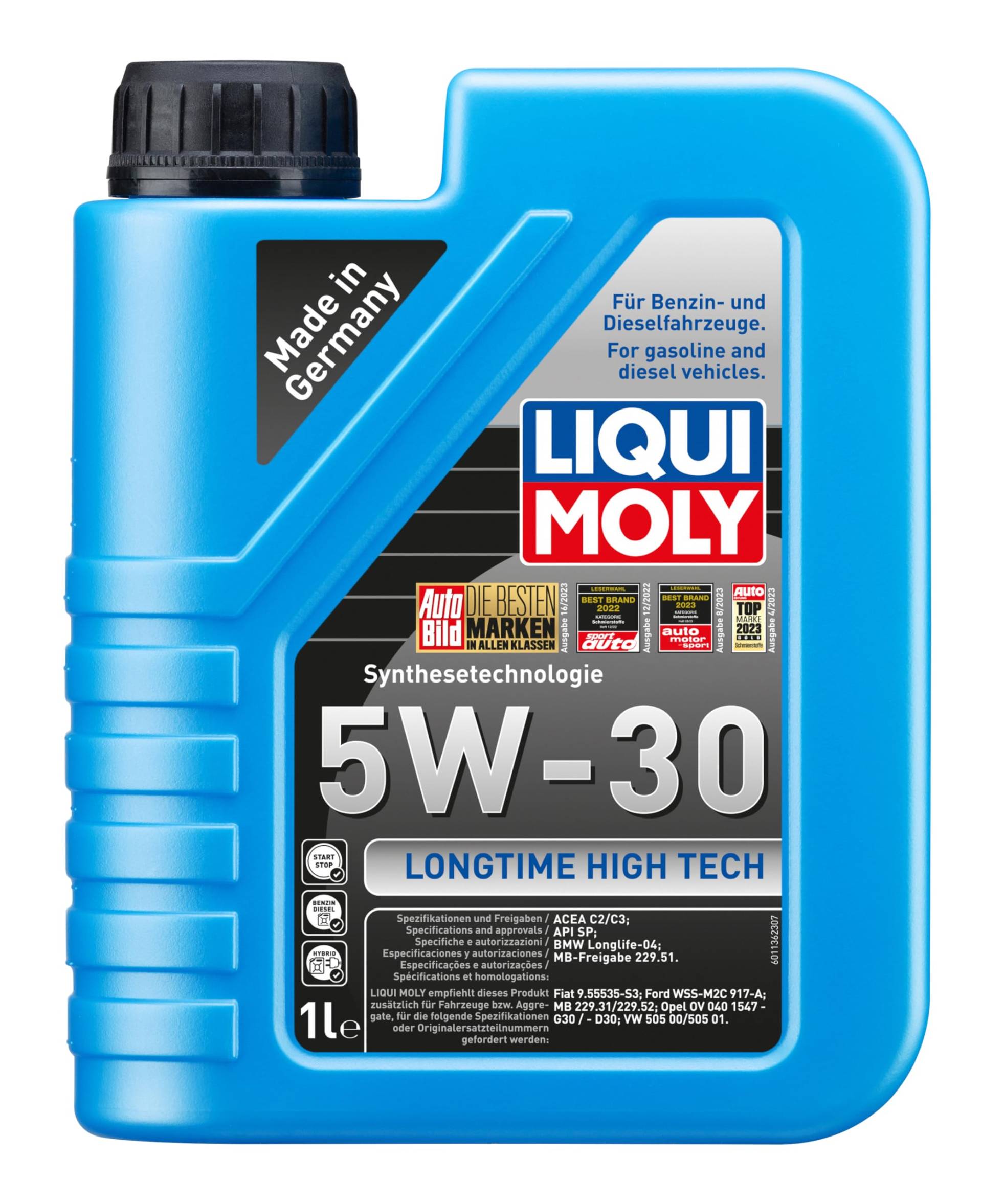 LIQUI MOLY Longtime High Tech 5W-30 | 1 L | Synthesetechnologie Motoröl | Art.-Nr.: 1136 von Liqui Moly