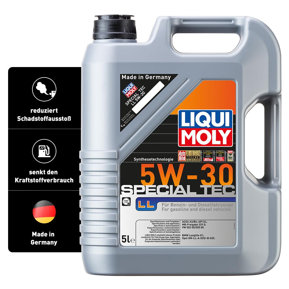 LIQUI MOLY Special Tec LL 5W-30 | 5 L | Synthesetechnologie Motoröl | Art.-Nr.: 1193, farblos LIQUI MOLY Special Tec LL 5W-30 | 5 L | Synthesetechnologie Motoröl | Art.-Nr.: 1193, farblos von Liqui Moly