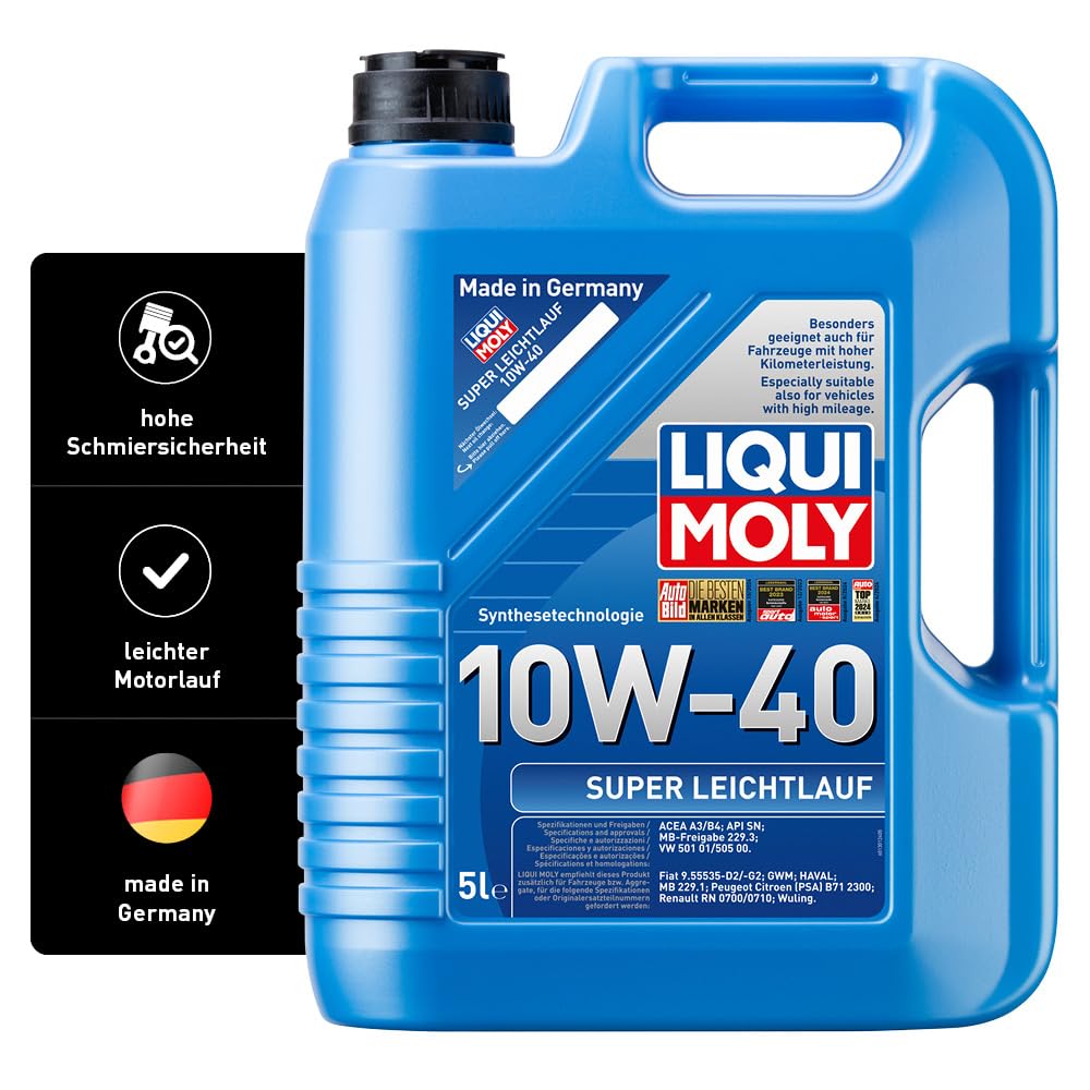 LIQUI MOLY Super Leichtlauf 10W-40 | 5 L | Synthesetechnologie Motoröl | Art.-Nr.: 1301 von Liqui Moly