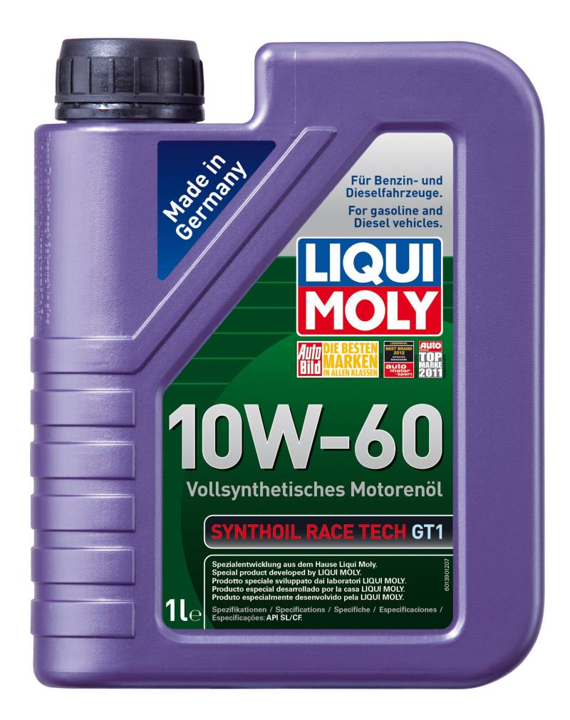 LIQUI MOLY Synthoil Race Tech GT1 10W-60 | 1 L | vollsynthetisches Motoröl | Art.-Nr.: 1390, farblos von Liqui Moly