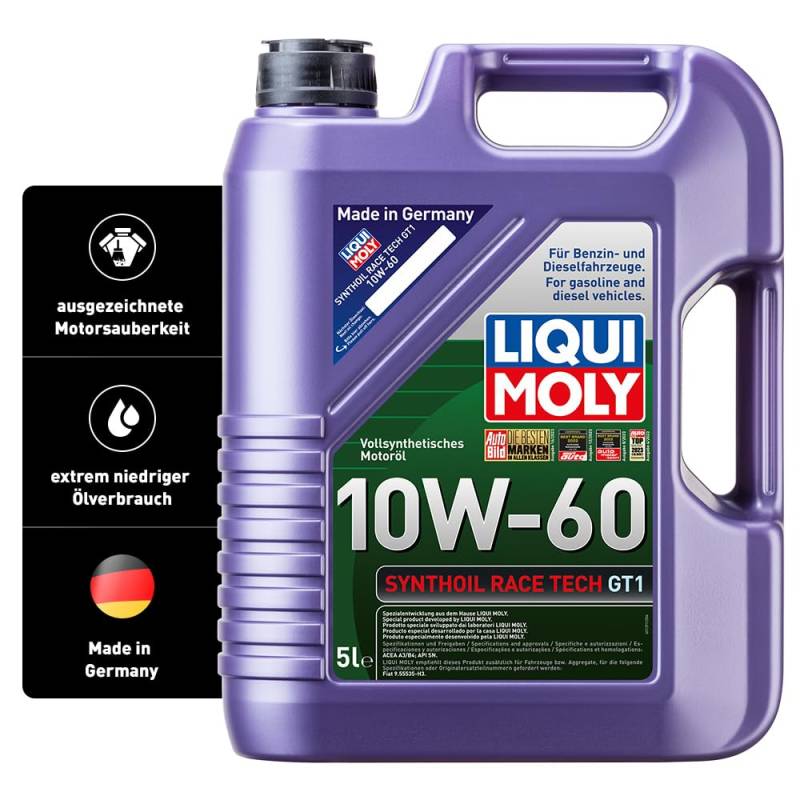 LIQUI MOLY Synthoil Race Tech GT1 10W-60 | 5 L | vollsynthetisches Motoröl | Art.-Nr.: 1391, farblos von Liqui Moly