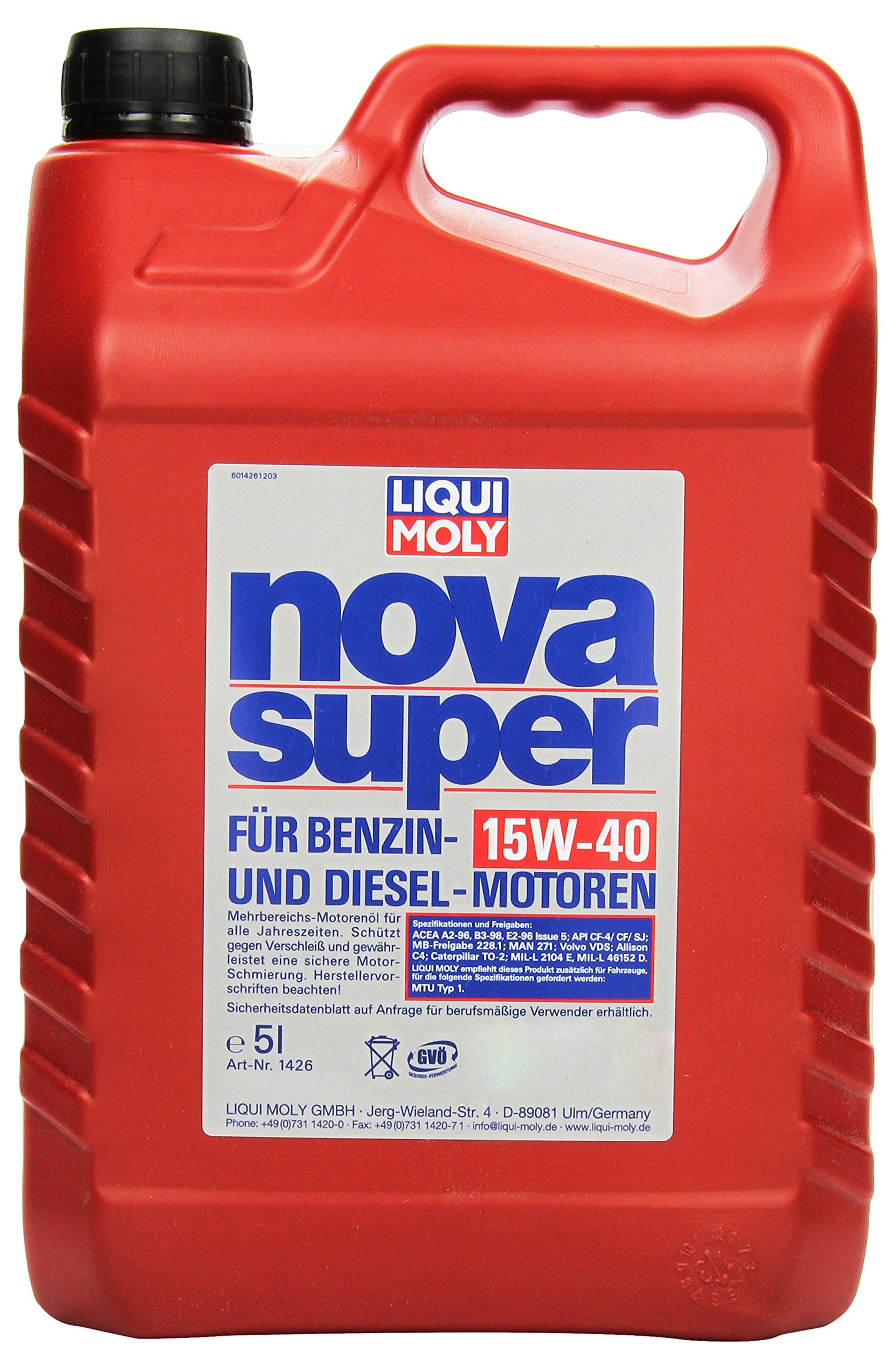 LIQUI MOLY Nova Super 15W-40 | 5 L | mineralisches Motoröl | Art.-Nr.: 1426 von Liqui Moly