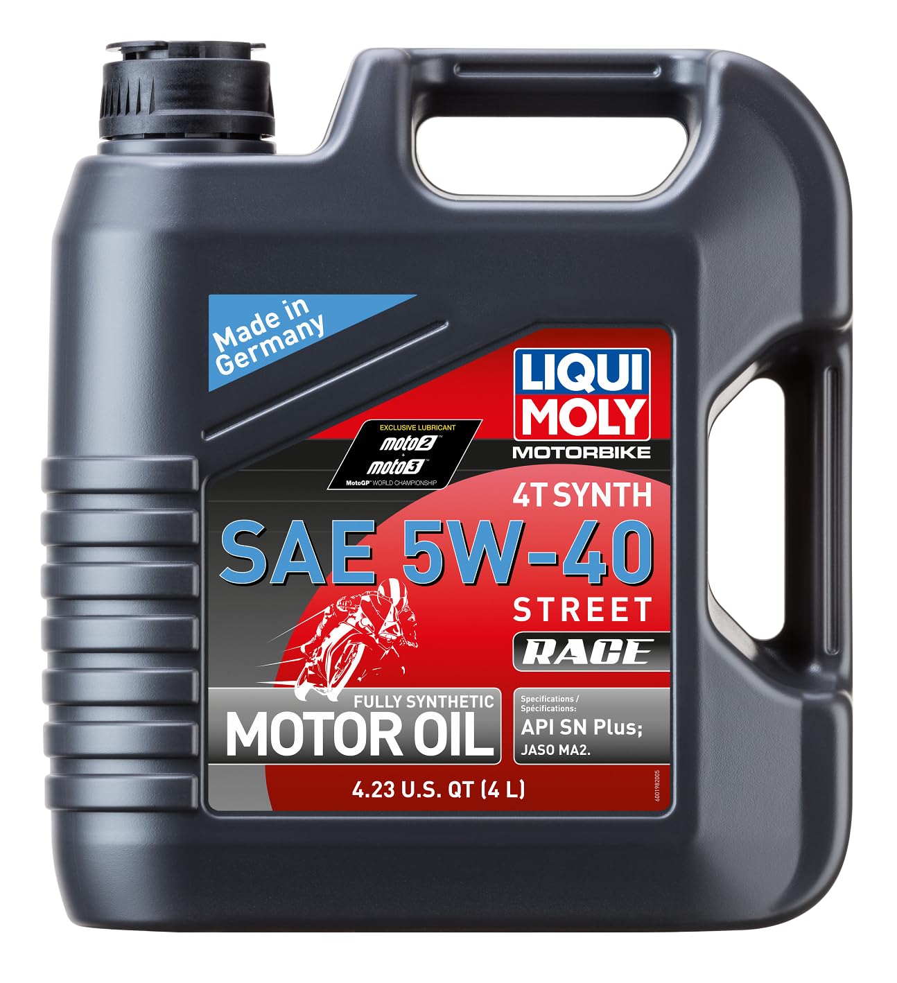 LIQUI MOLY Motorbike 4T Synth 5W-40 Street Race | 4 L | Motorrad vollsynthetisches Motoröl | Art.-Nr.: 1685, farblos LIQUI MOLY Motorbike 4T Synth 5W-40 Street Race | 4 L | Motorrad vollsynthetisches Motoröl | Art.-Nr.: 1685, farblos von Liqui Moly