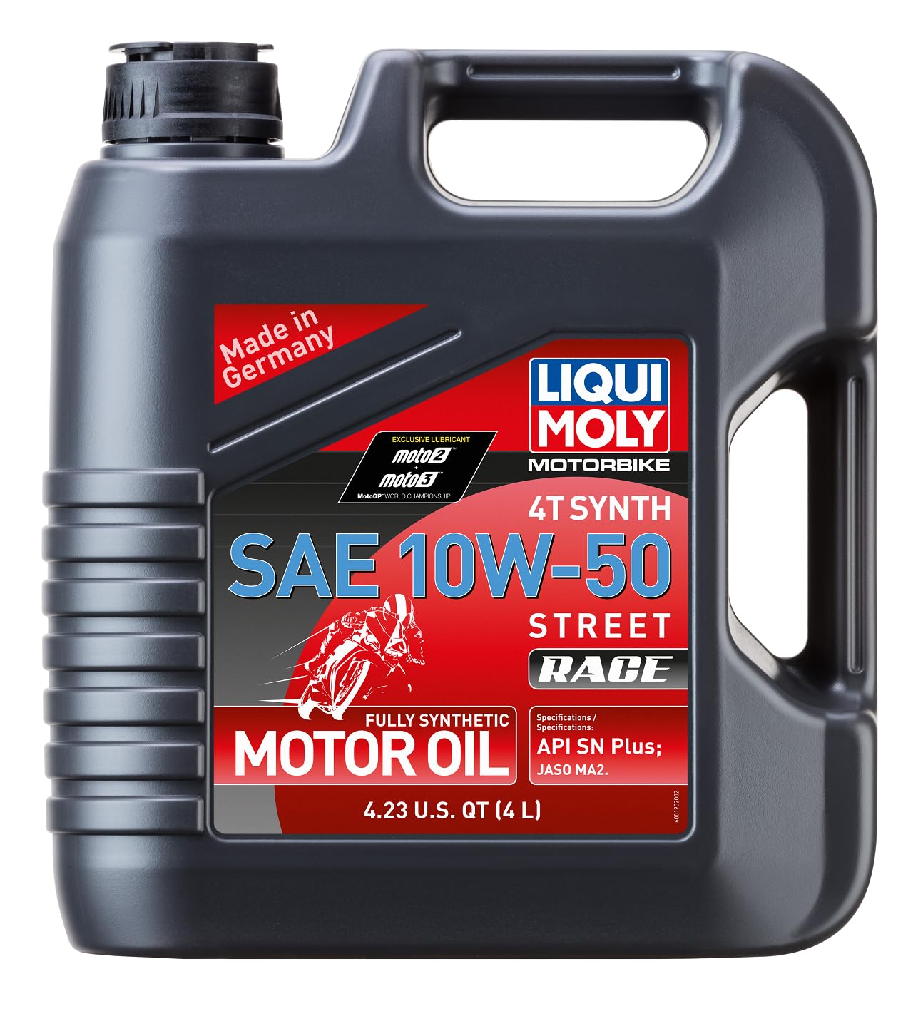 LIQUI MOLY Motorbike 4T Synth 10W-50 Street Race | 4 L | Motorrad 4-Takt-Öl | Art.-Nr.: 1686, farblos LIQUI MOLY Motorbike 4T Synth 10W-50 Street Race | 4 L | Motorrad 4-Takt-Öl | Art.-Nr.: 1686, farblos von Liqui Moly