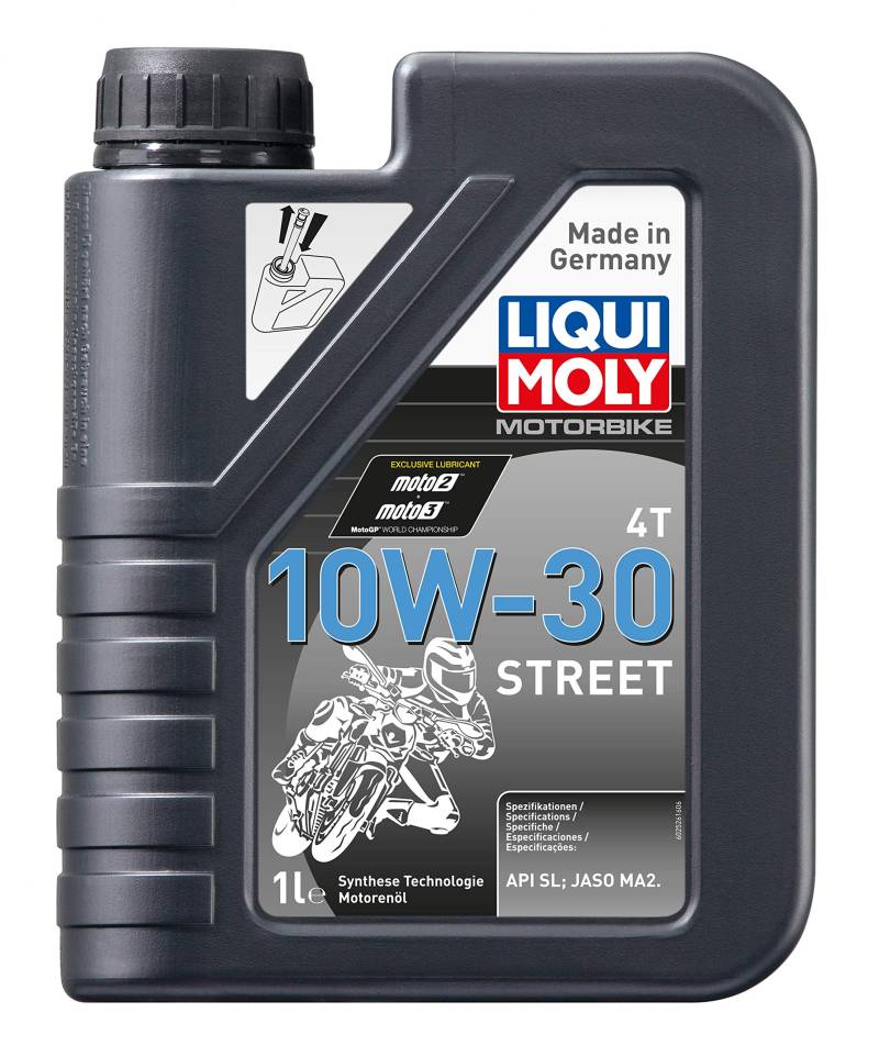 LIQUI MOLY Motorbike 4T 10W-30 Street | 4 L | Motorrad Synthesetechnologie Motoröl | Art.-Nr.: 1688, farblos von Liqui Moly