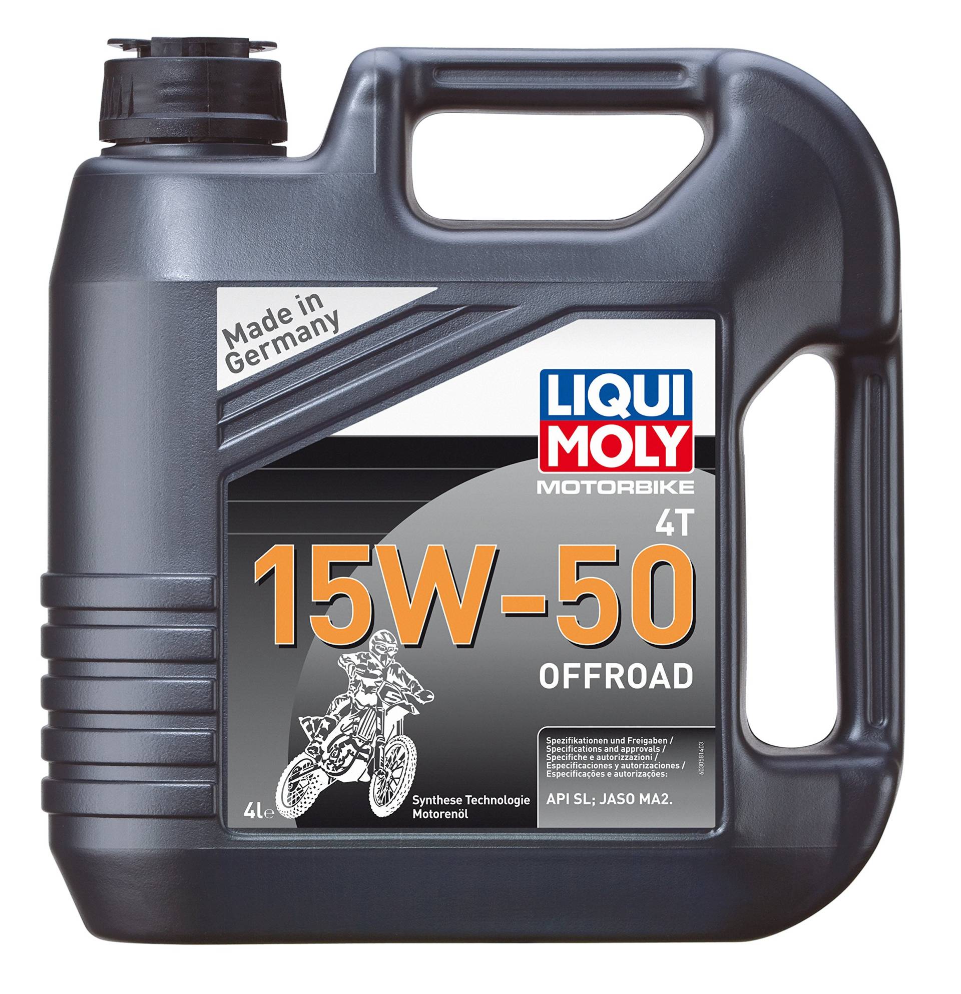 LIQUI MOLY Motorbike 4T 15W-50 Offroad | 4 L | Motorrad Synthesetechnologie Motoröl | Art.-Nr.: 3058, farblos LIQUI MOLY Motorbike 4T 15W-50 Offroad | 4 L | Motorrad Synthesetechnologie Motoröl | Art.-Nr.: 3058, farblos von Liqui Moly
