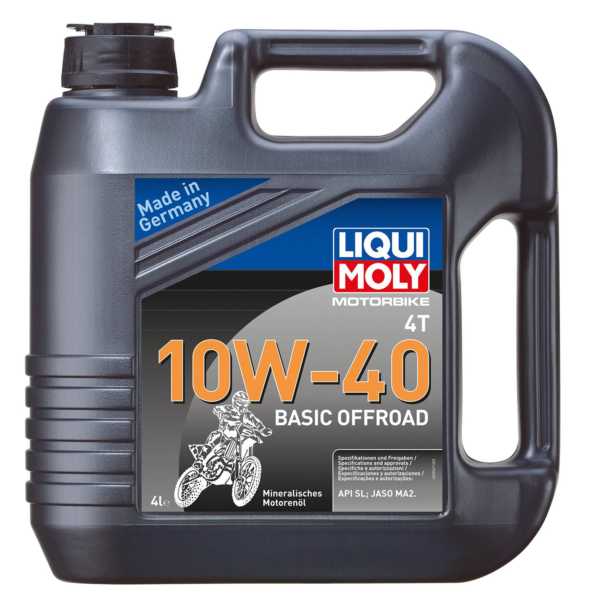 LIQUI MOLY Motorbike 4T 10W-40 Basic Offroad | 4 L | Motorrad 4-Takt-Öl | Art.-Nr.: 3062, farblos LIQUI MOLY Motorbike 4T 10W-40 Basic Offroad | 4 L | Motorrad 4-Takt-Öl | Art.-Nr.: 3062, farblos von Liqui Moly
