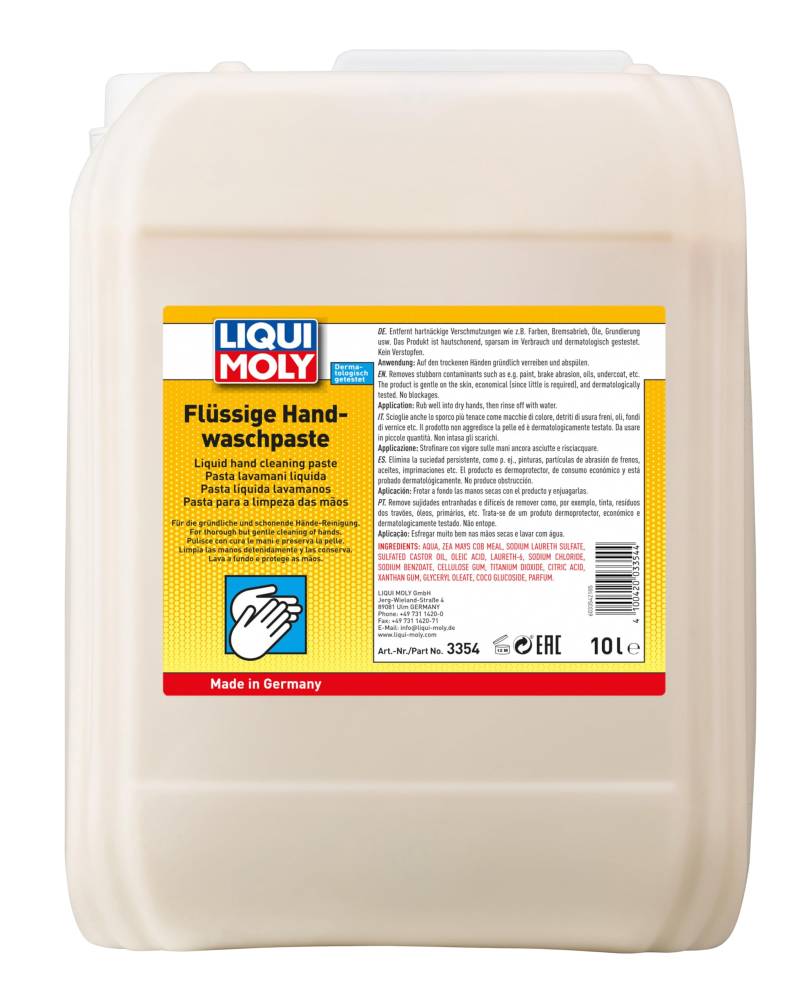 LIQUI MOLY Flüssige Handwaschpaste | 10 L | Hautpflege | Art.-Nr.: 3354, farblos von Liqui Moly
