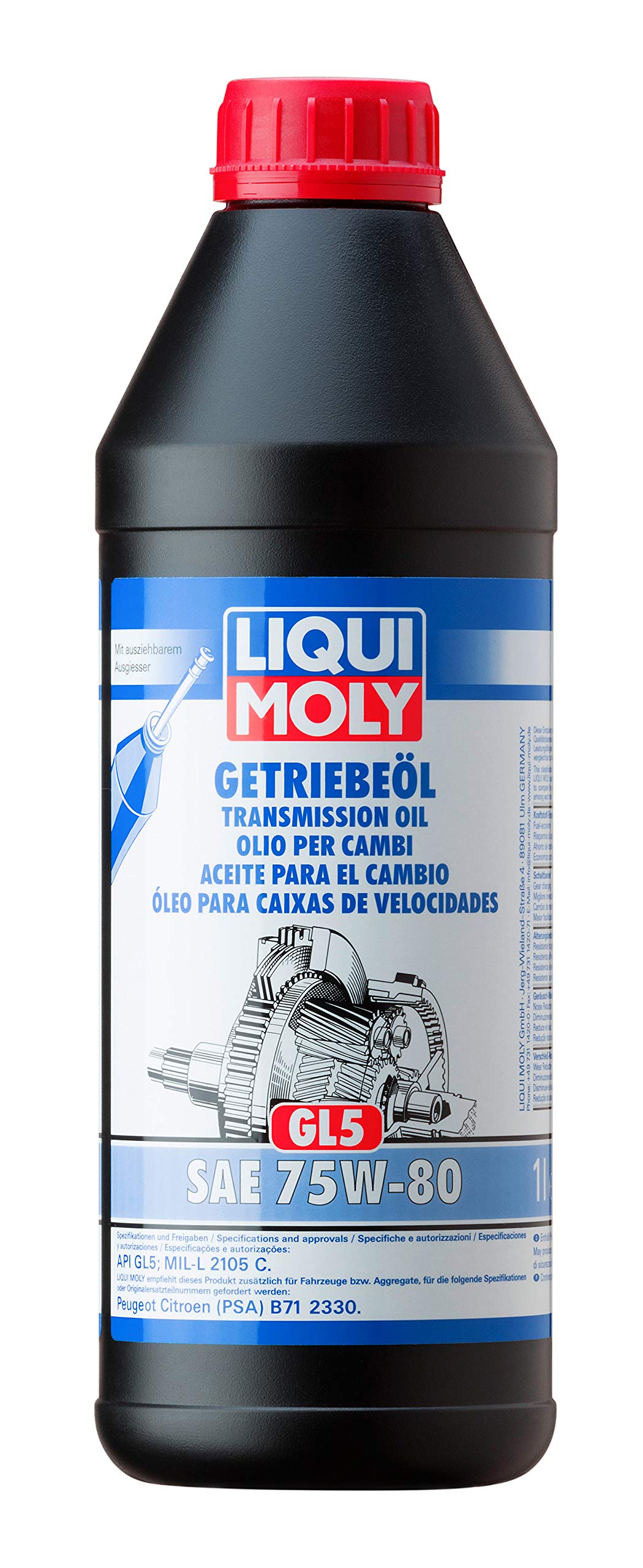 LIQUI MOLY Getriebeöl (GL5) 75W-80 | 1 L | Getriebeöl | Hydrauliköl | Art.-Nr.: 3658 von Liqui Moly