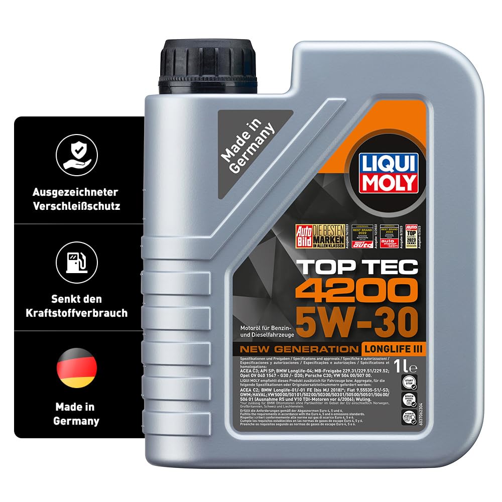 LIQUI MOLY Top Tec 4200 5W-30 New Generation | 1 L | Synthesetechnologie Motoröl | Art.-Nr.: 3706 von Liqui Moly