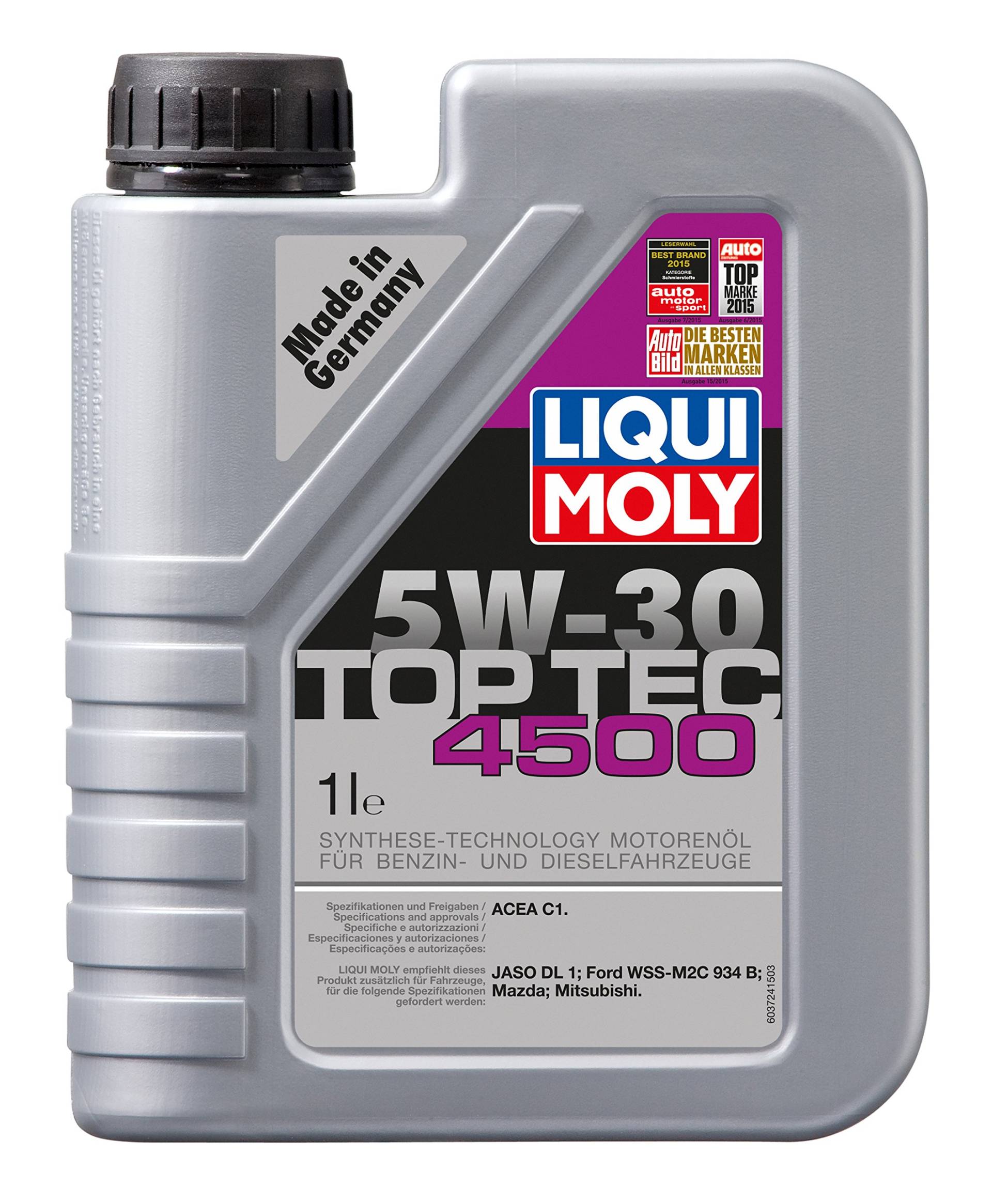 LIQUI MOLY Top Tec 4500 5W-30 | 1 L | Synthesetechnologie Motoröl | Art.-Nr.: 3724 von Liqui Moly