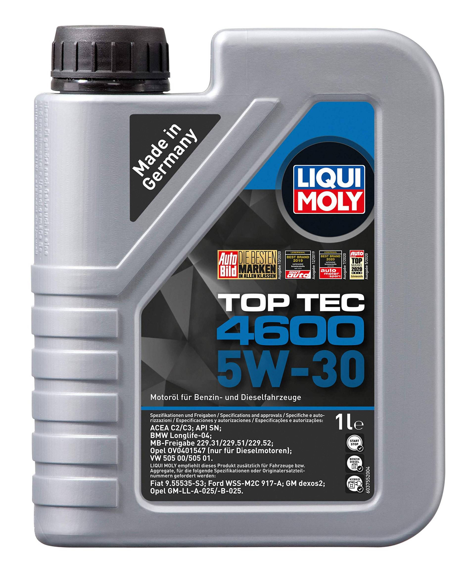 LIQUI MOLY Top Tec 4600 5W-30 | 1 L | Synthesetechnologie Motoröl | Art.-Nr.: 3755 von Liqui Moly