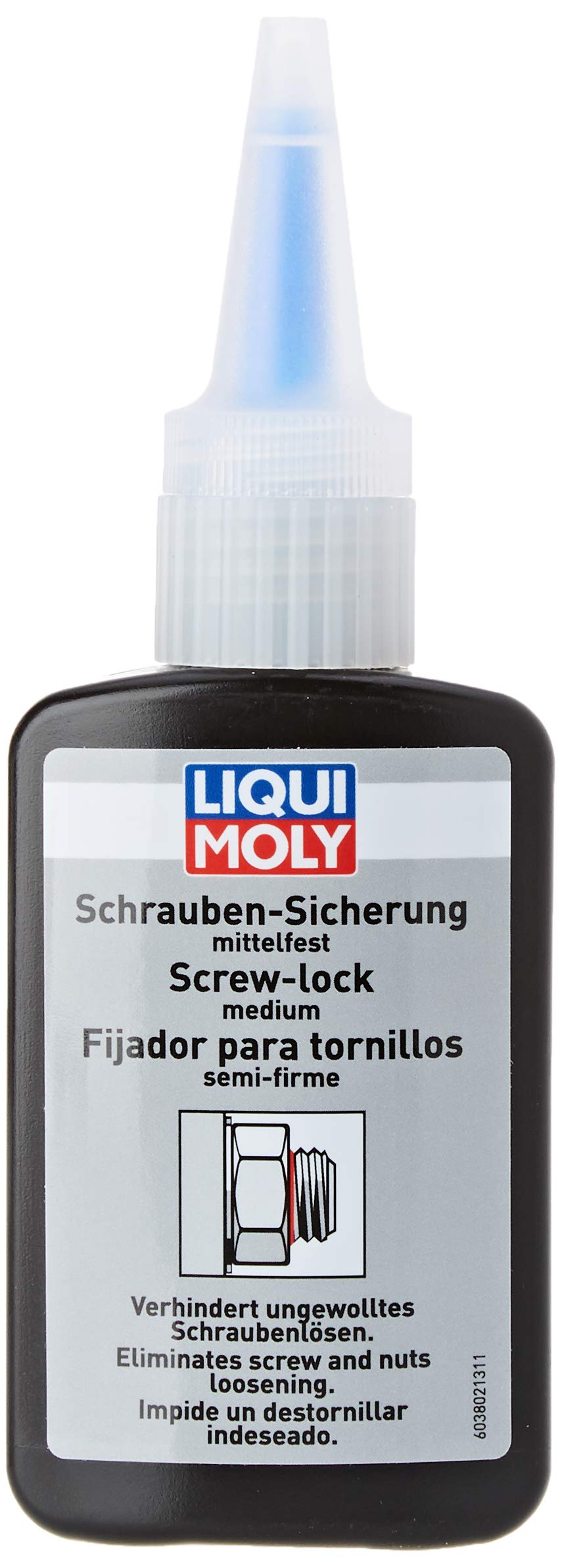 LIQUI MOLY Schraubensicherung mittelfest | 50 g | Schraubensicherung | Art.-Nr.: 3802, Grau, Farblos von Liqui Moly