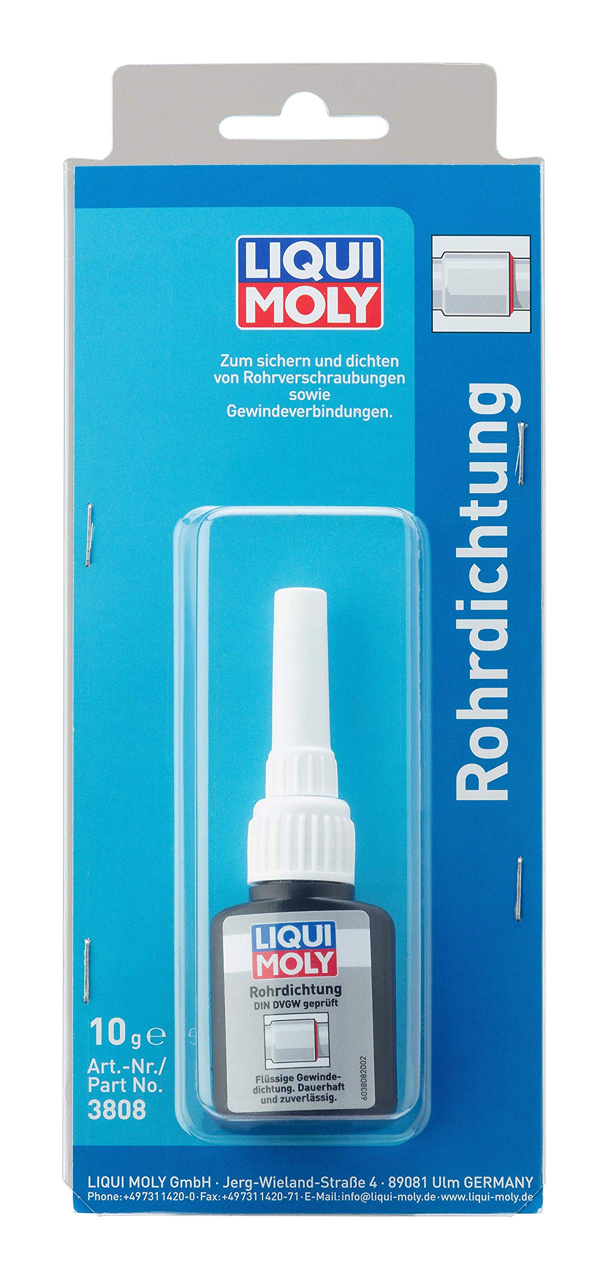 LIQUI MOLY Rohrdichtung | 10 g | Klebstoff | Art.-Nr.: 3808, clear" oder "transparent" von Liqui Moly