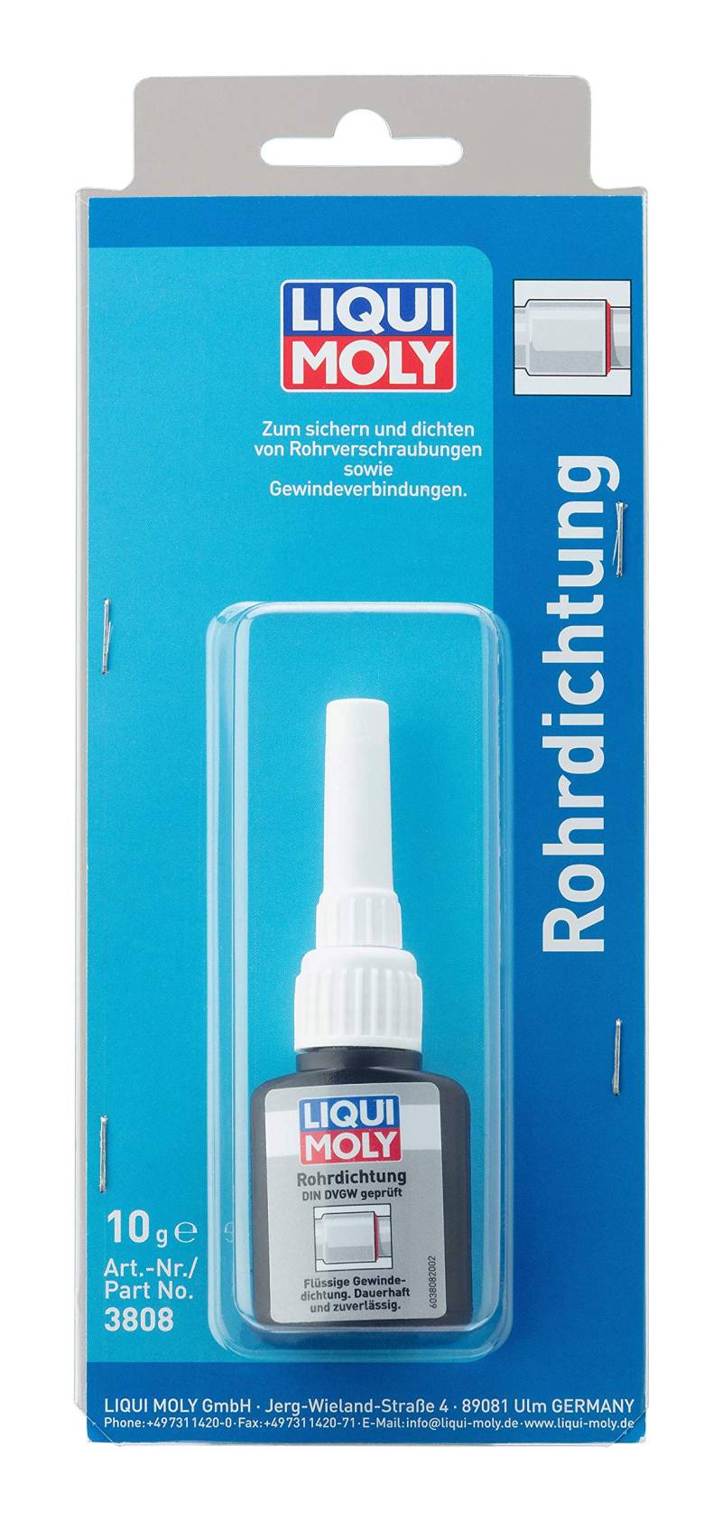 LIQUI MOLY Rohrdichtung | 10 g | Klebstoff | Art.-Nr.: 3808, clear" oder "transparent" von Liqui Moly