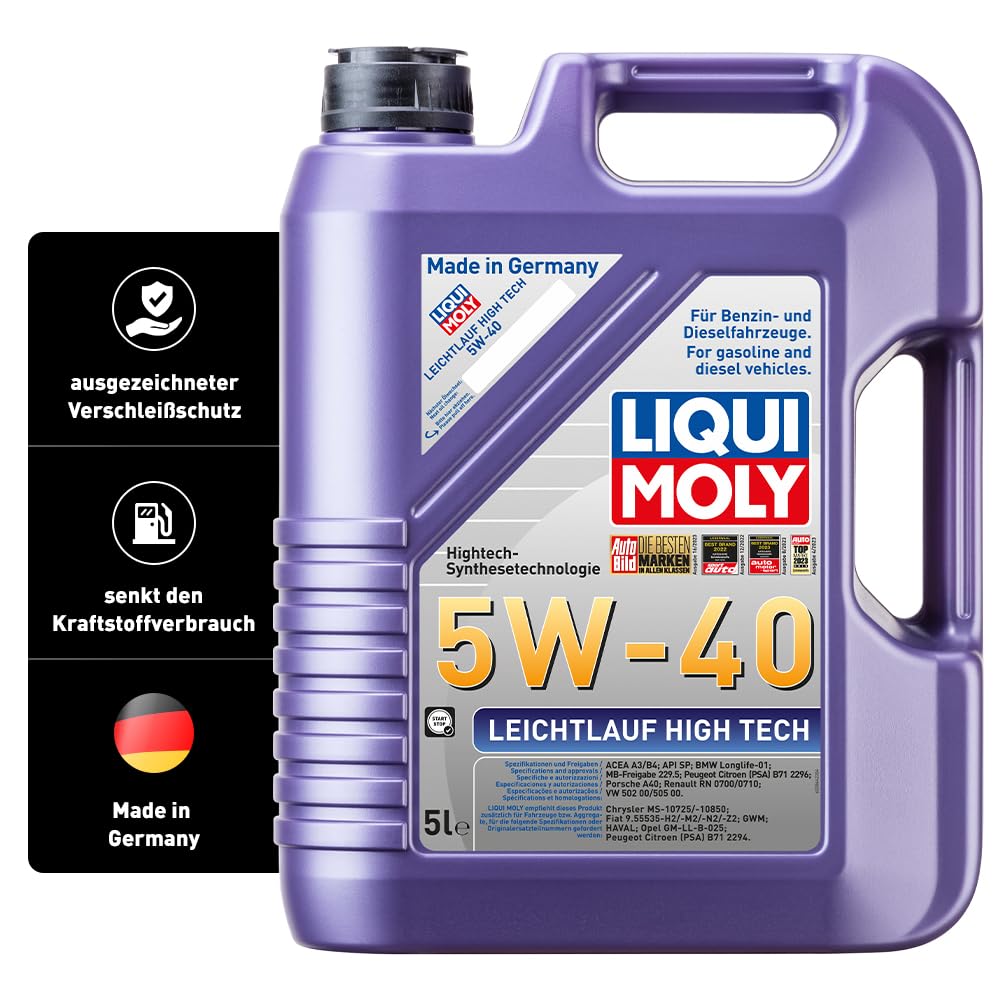 LIQUI MOLY Leichtlauf High Tech 5W-40 | 5 L | Synthesetechnologie Motoröl | Art.-Nr.: 3864 von Liqui Moly
