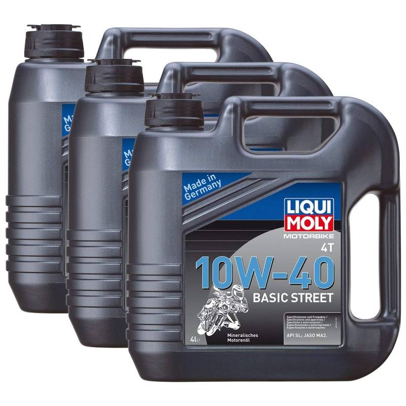 Liqui Moly 3X 3046 Motorbike 4T Motoröl Basic Street 10W-40 4L von Liqui Moly