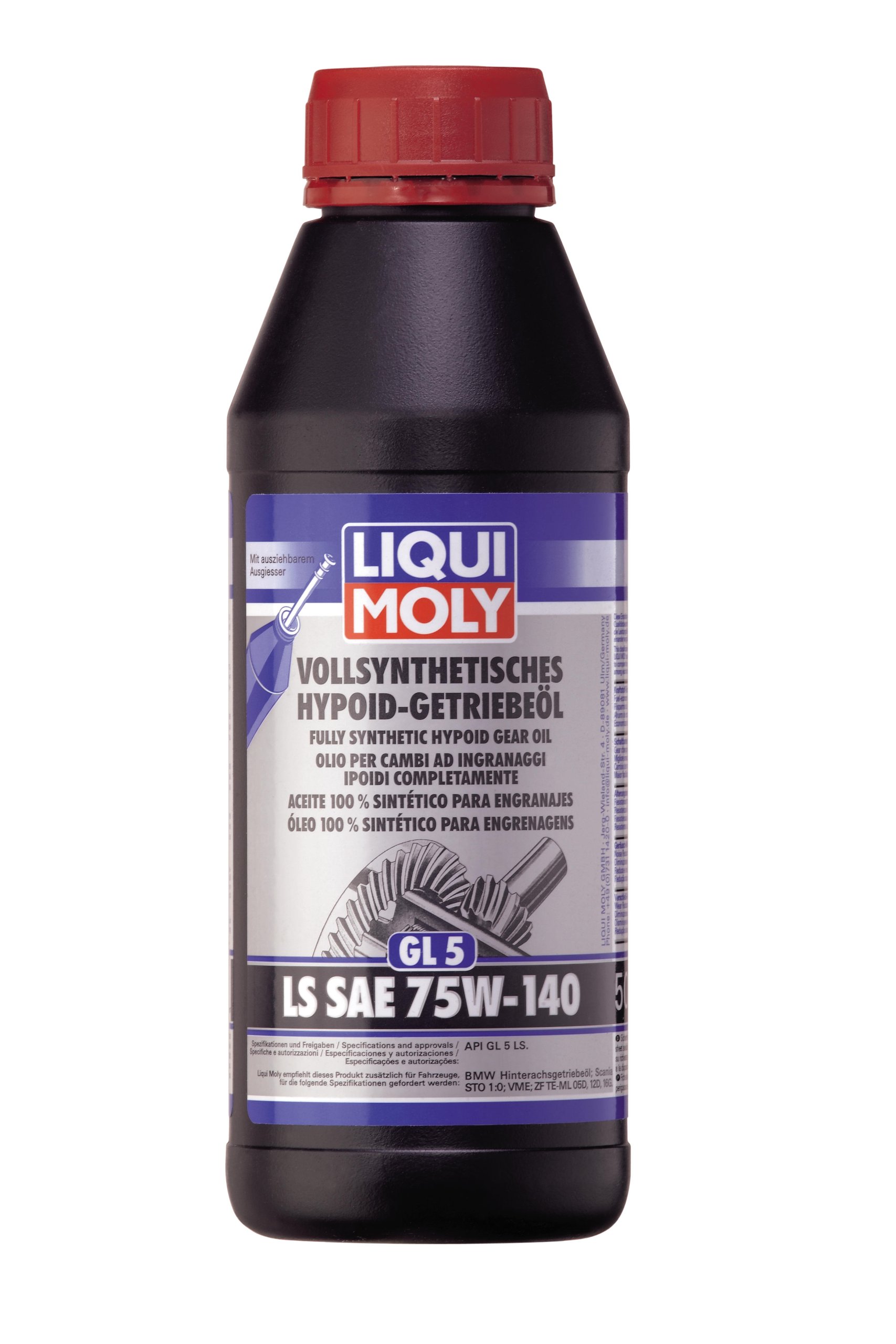Liqui Moly 20042 MOLY 4420 Vollsynthetisches Hypoid-Getriebeöl (GL5) LS SAE 75W-140 500 ml, farblos von Liqui Moly