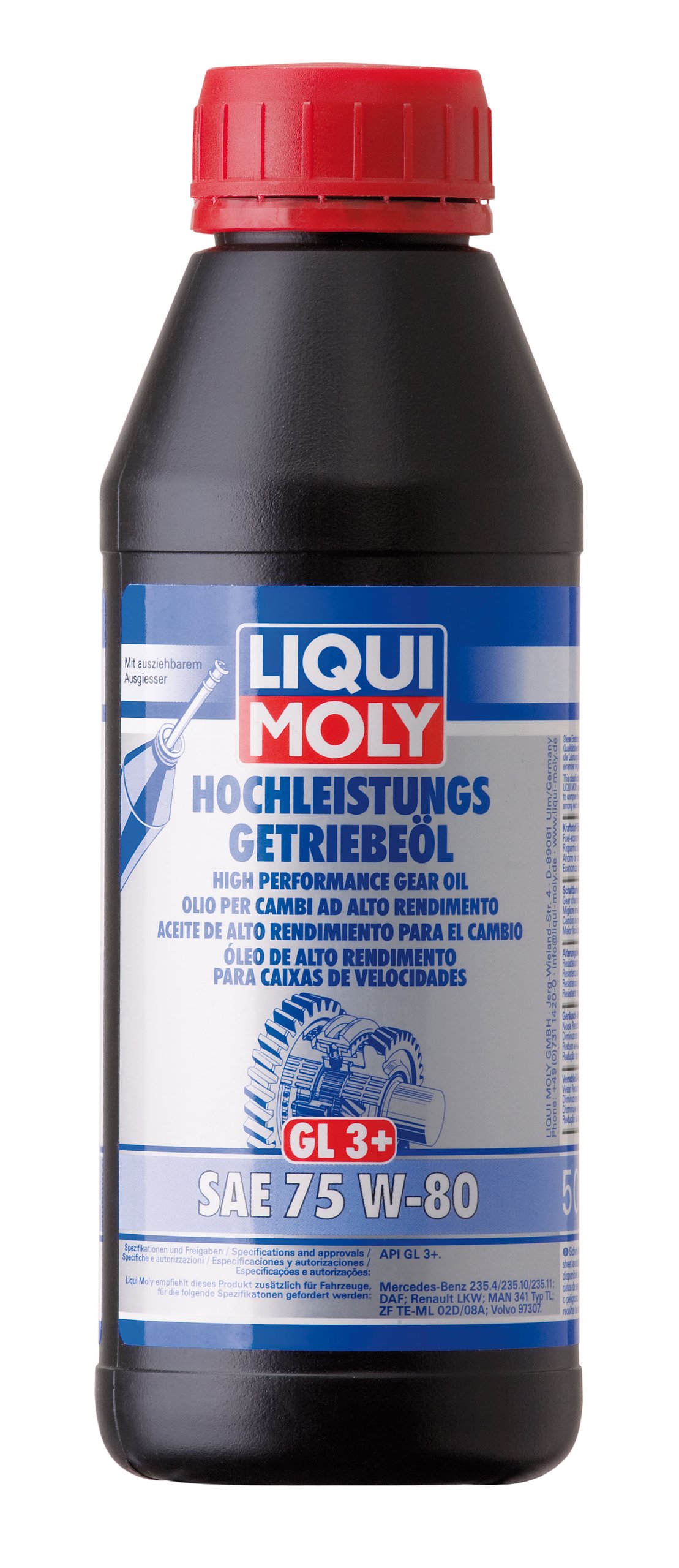 LIQUI MOLY Hochleistungs-Getriebeöl (GL3+) SAE 75W-80 | 500 ml | Getriebeöl | Hydrauliköl | Art.-Nr.: 4426 von Liqui Moly