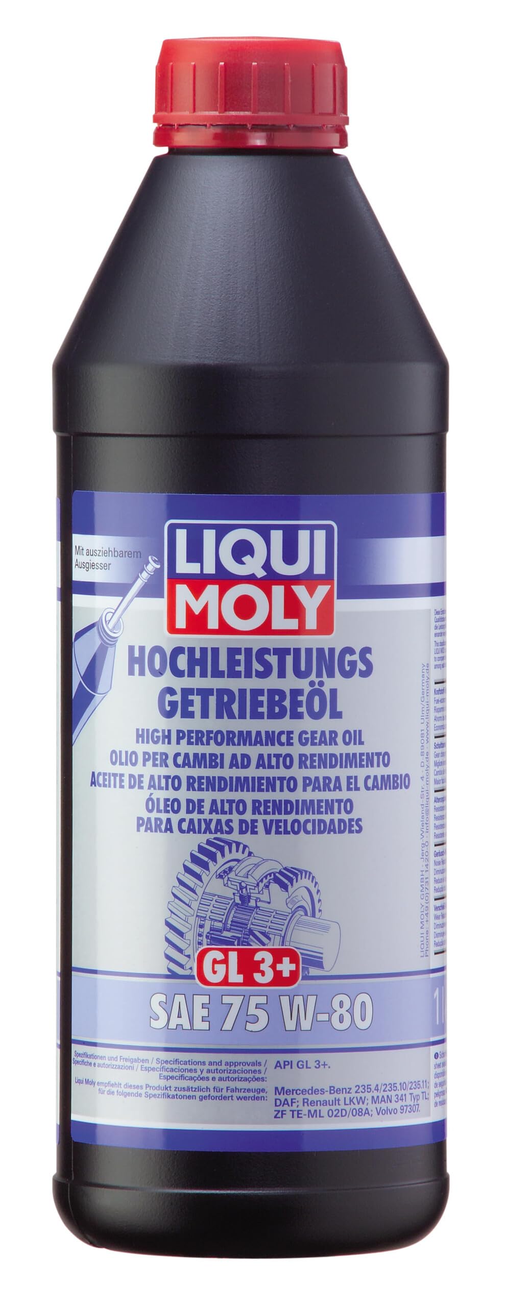 LIQUI MOLY Hochleistungs-Getriebeöl (GL3+) SAE 75W-80 | 1 L | Getriebeöl | Hydrauliköl | Art.-Nr.: 4427 von Liqui Moly